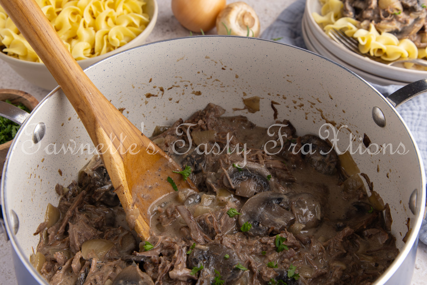 Shredded Beef Stroganoff