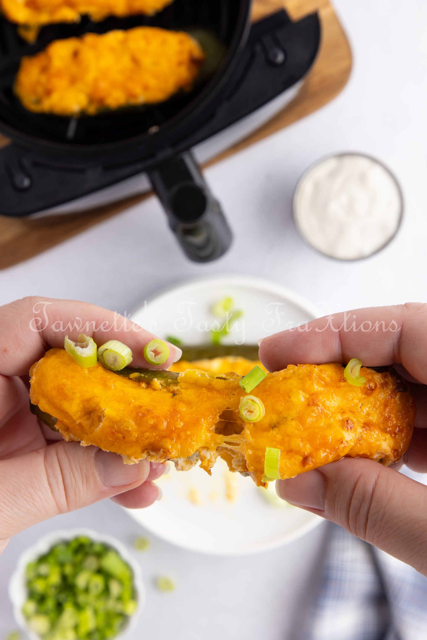 *Buffalo Chicken Stuffed Air Fried Pickles
