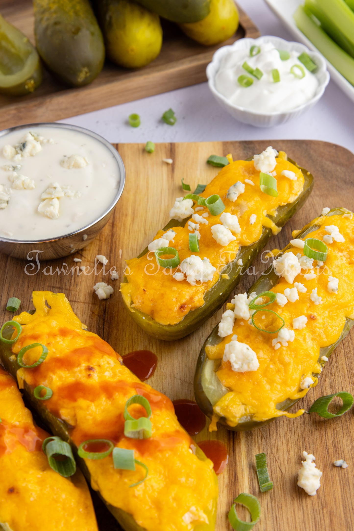 *Buffalo Chicken Stuffed Air Fried Pickles