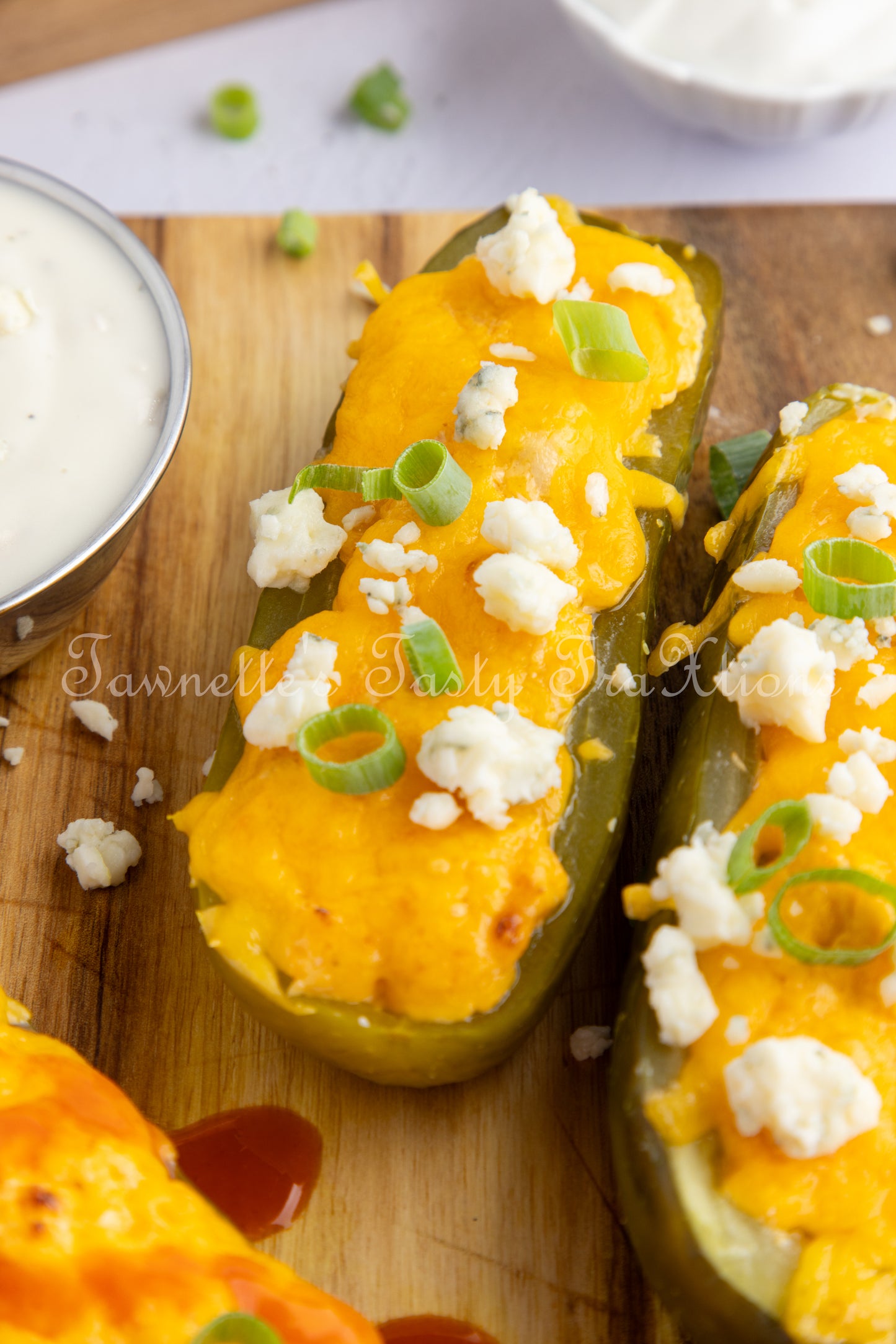 *Buffalo Chicken Stuffed Air Fried Pickles