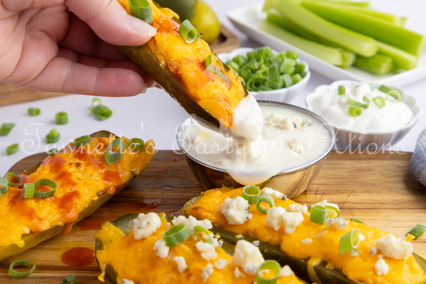 *Buffalo Chicken Stuffed Air Fried Pickles