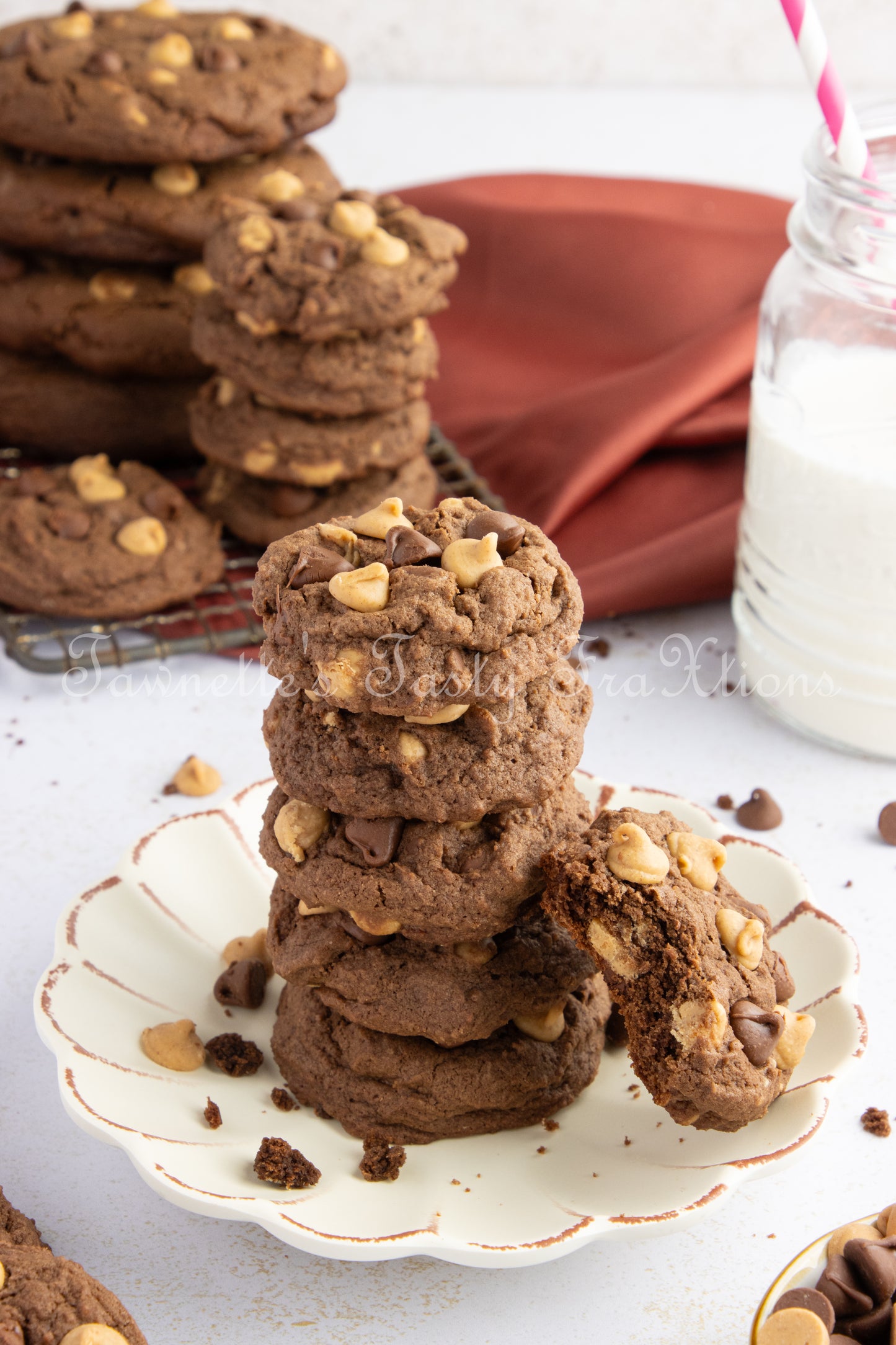 Chocolate - Chocolate and Peanut Butter Chip Cookies