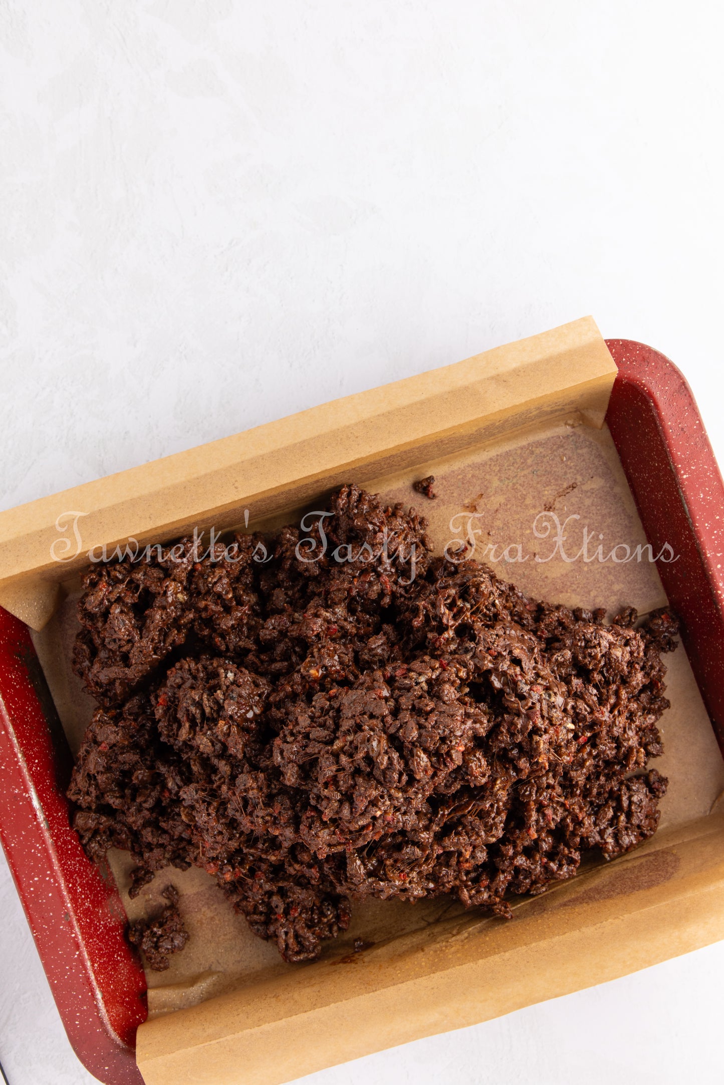 Chocolate Krispie Treats with Strawberries