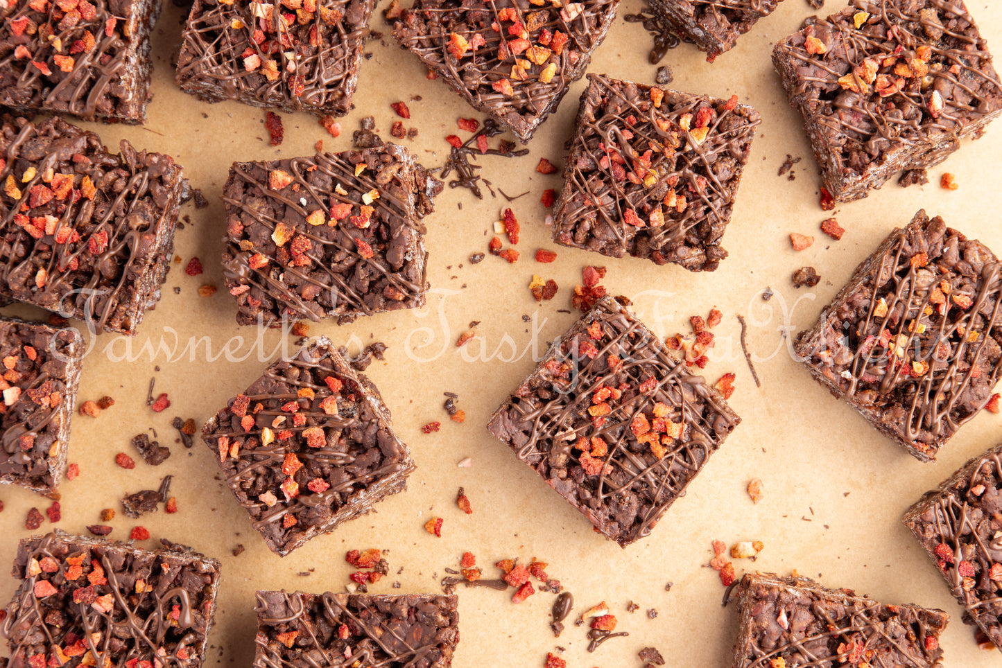Chocolate Krispie Treats with Strawberries