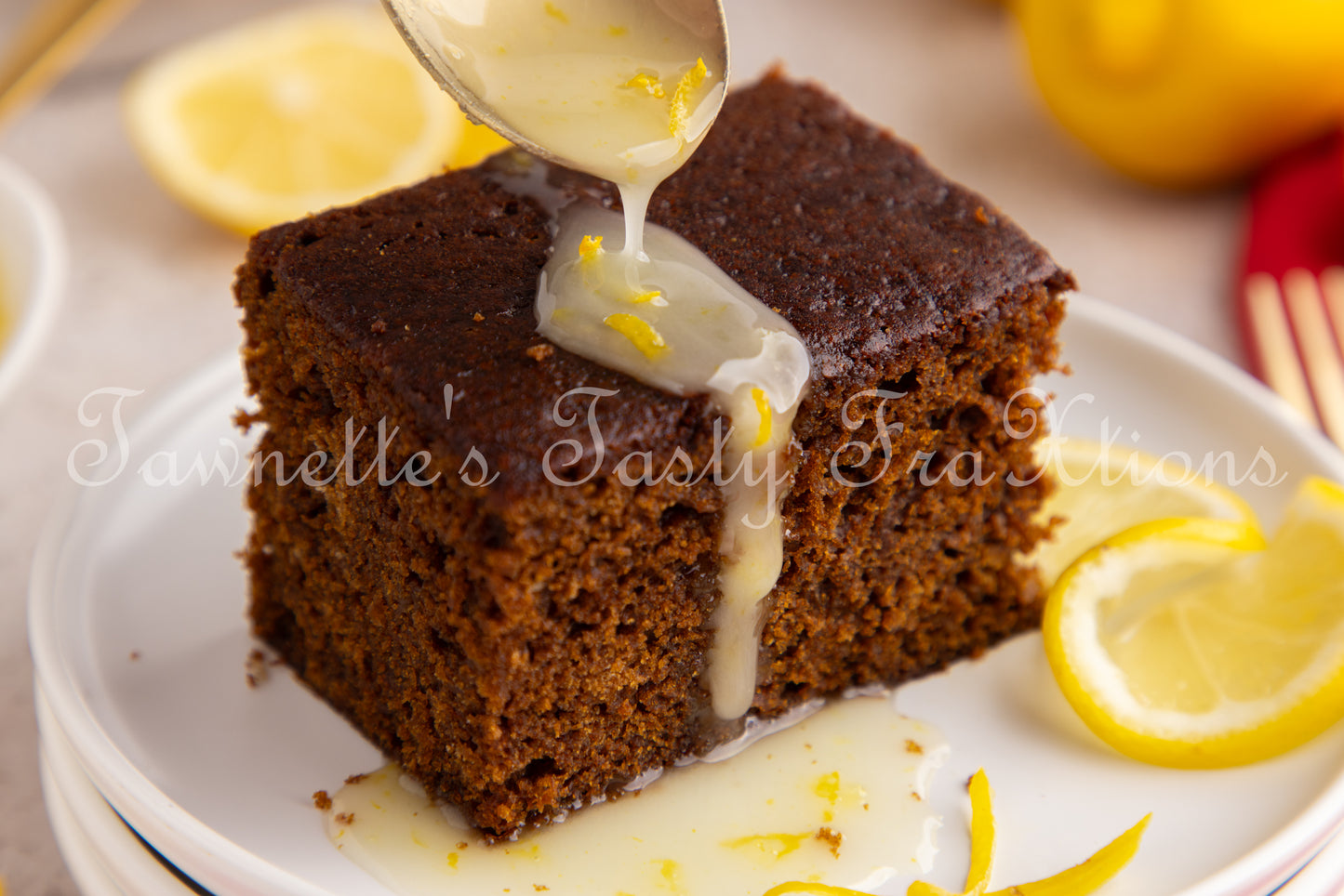 Gingerbread Cake with Lemon Glaze