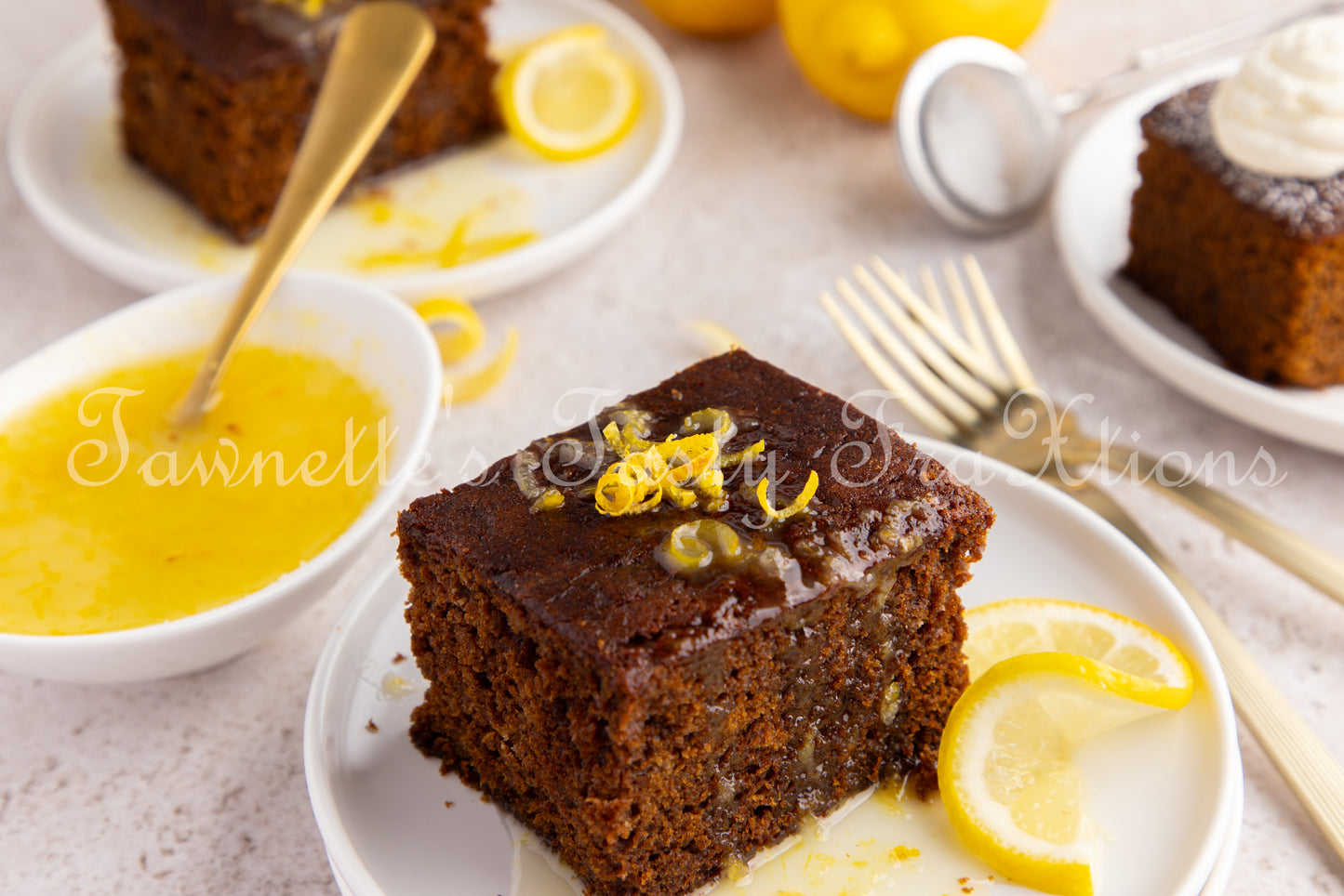 Gingerbread Cake with Lemon Glaze