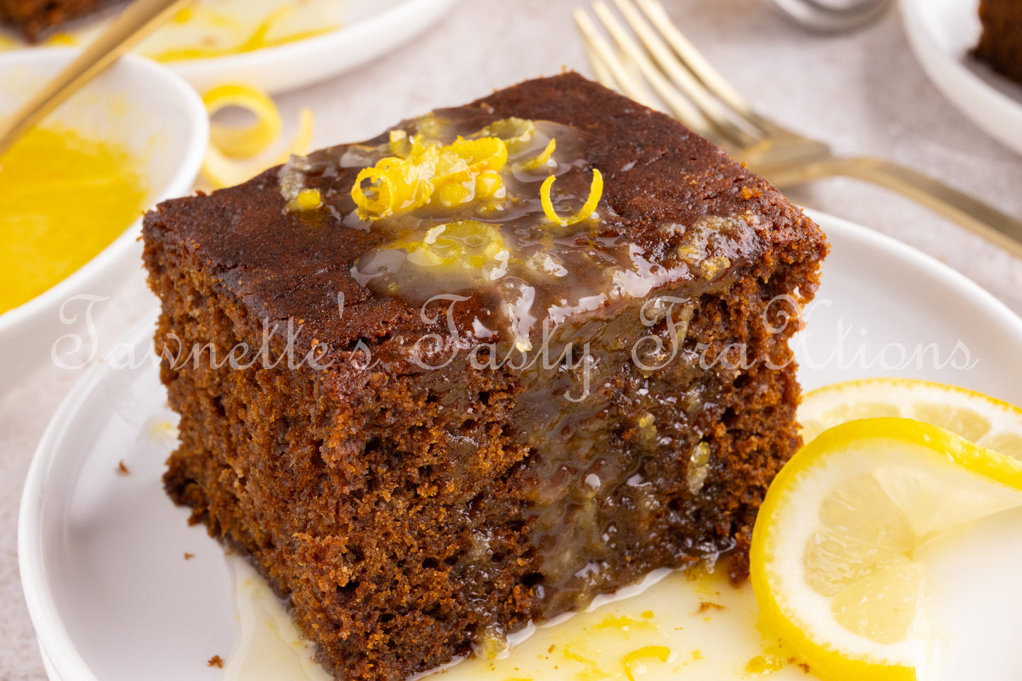 Gingerbread Cake with Lemon Glaze