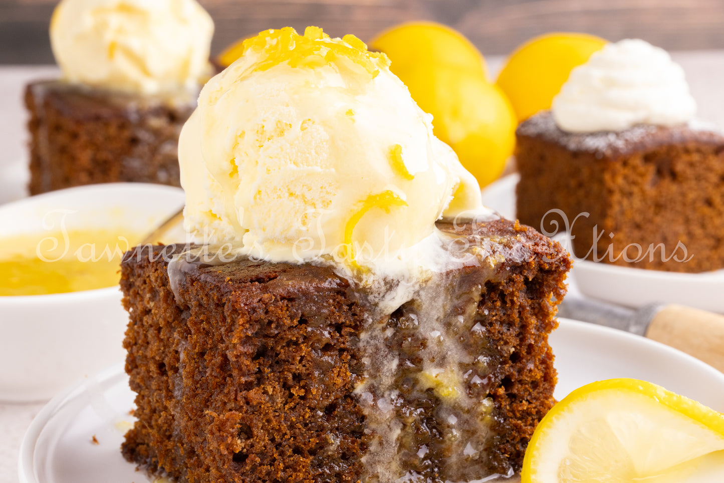Gingerbread Cake with Lemon Glaze
