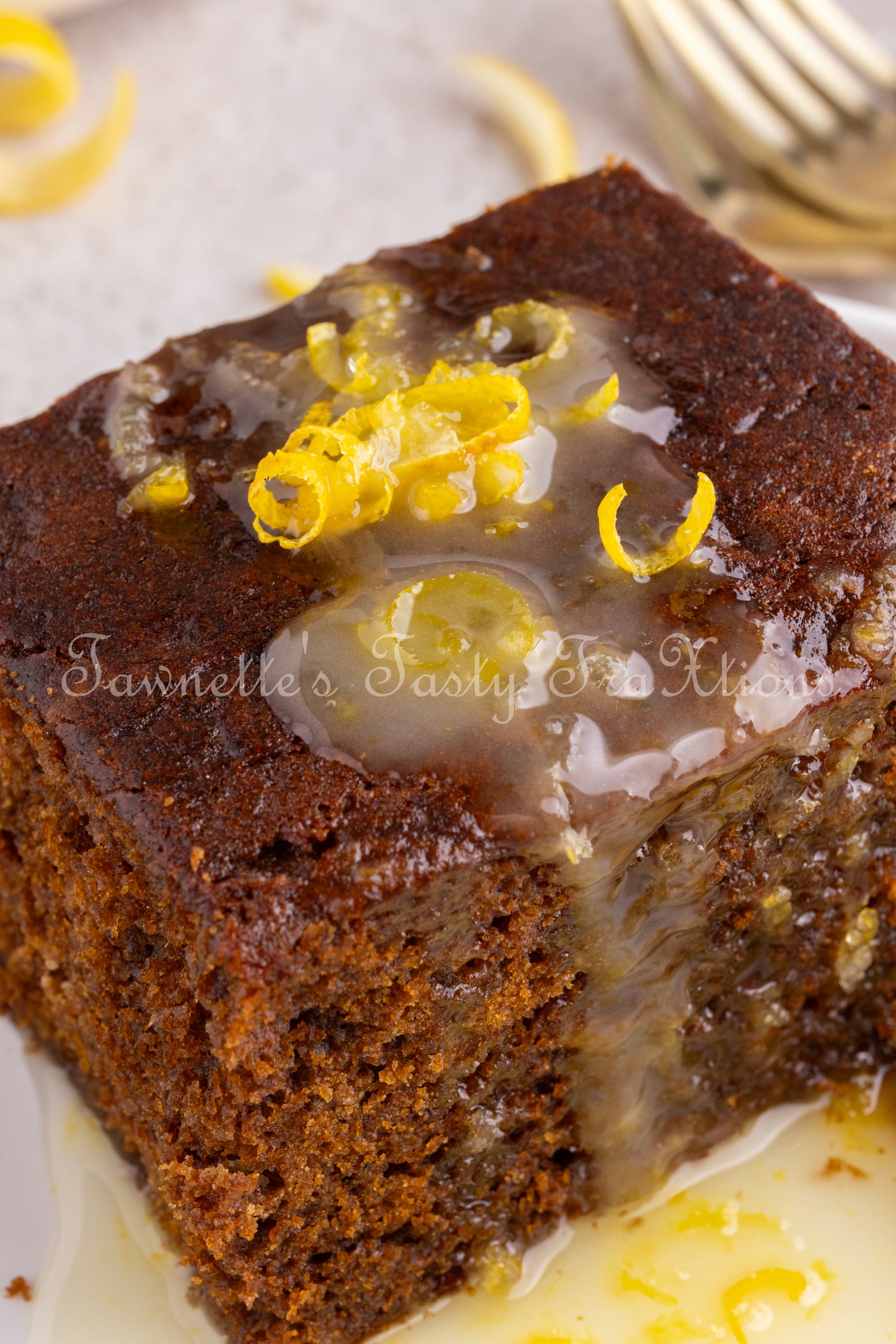 Gingerbread Cake with Lemon Glaze