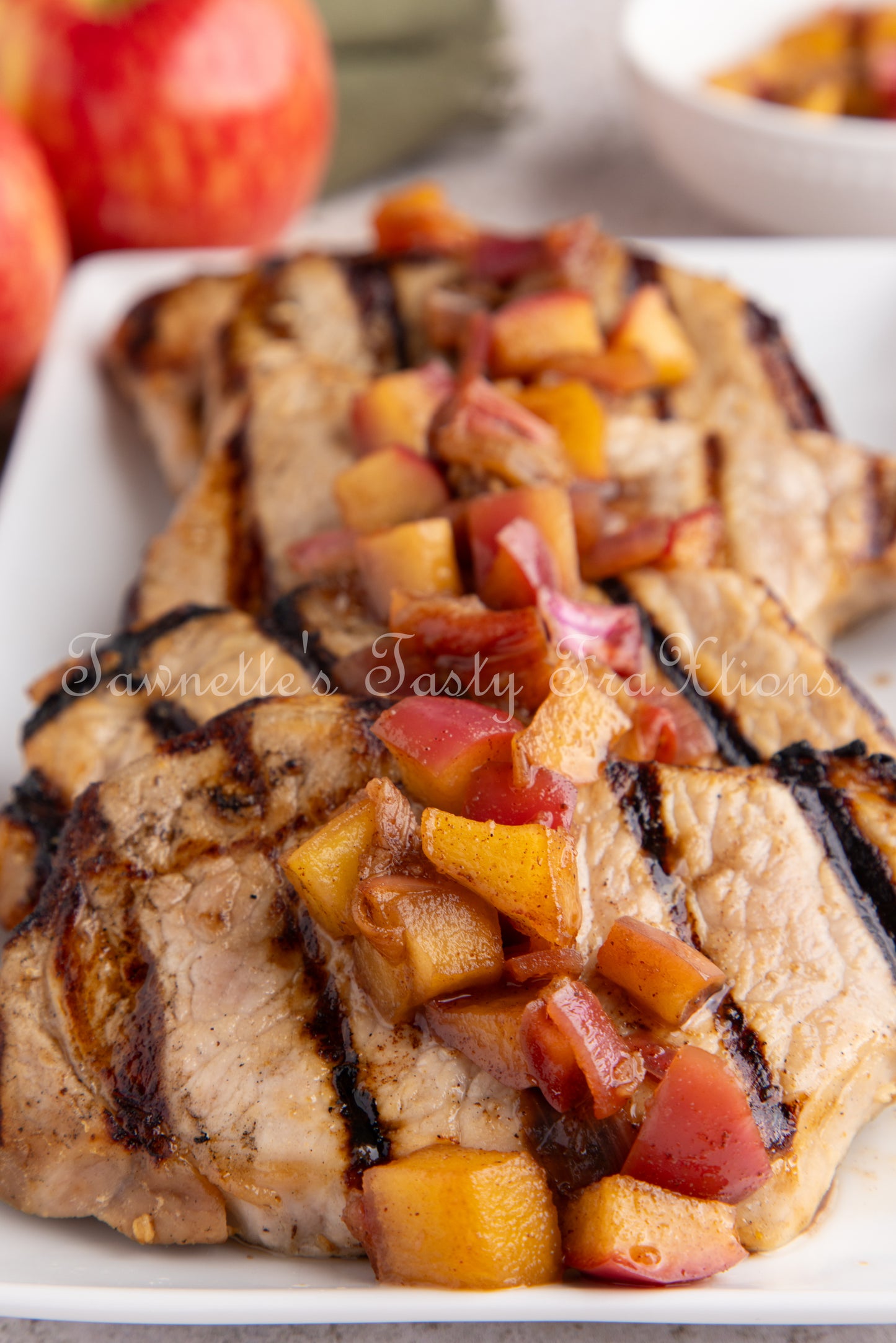 Grilled Pork Chops (with Rhubarb & Apple Chutney)