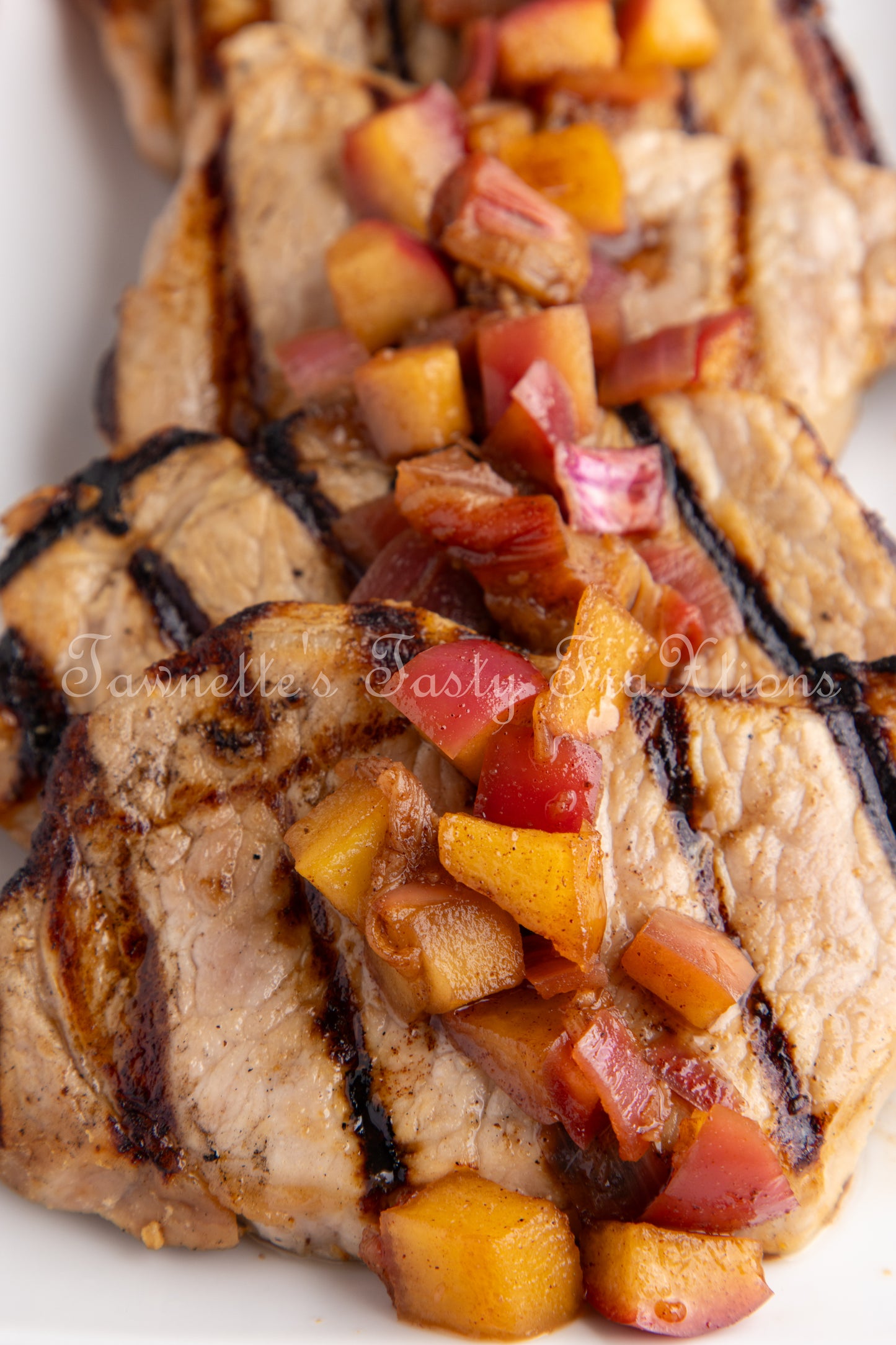 Grilled Pork Chops (with Rhubarb & Apple Chutney)