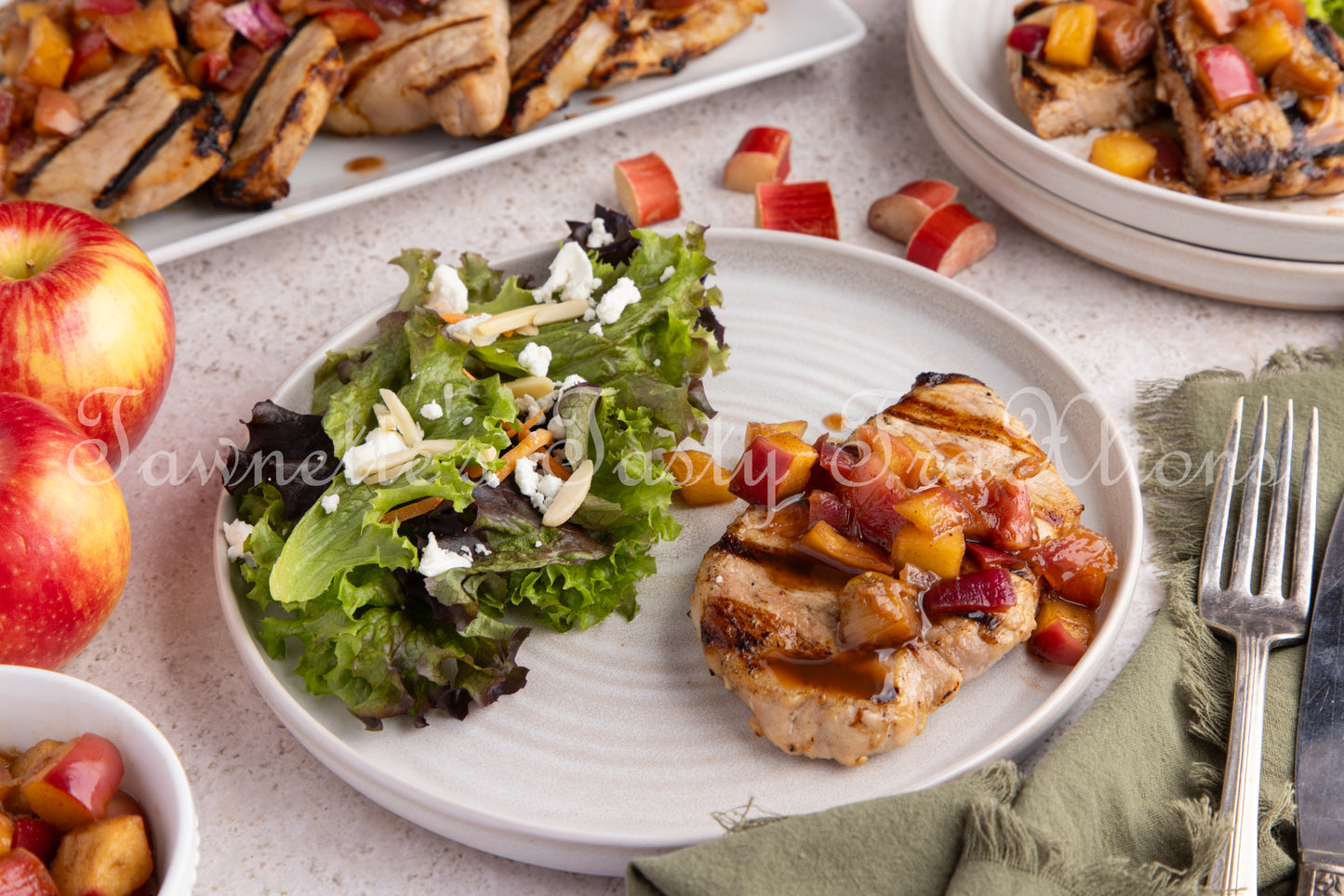 Grilled Pork Chops (with Rhubarb & Apple Chutney)