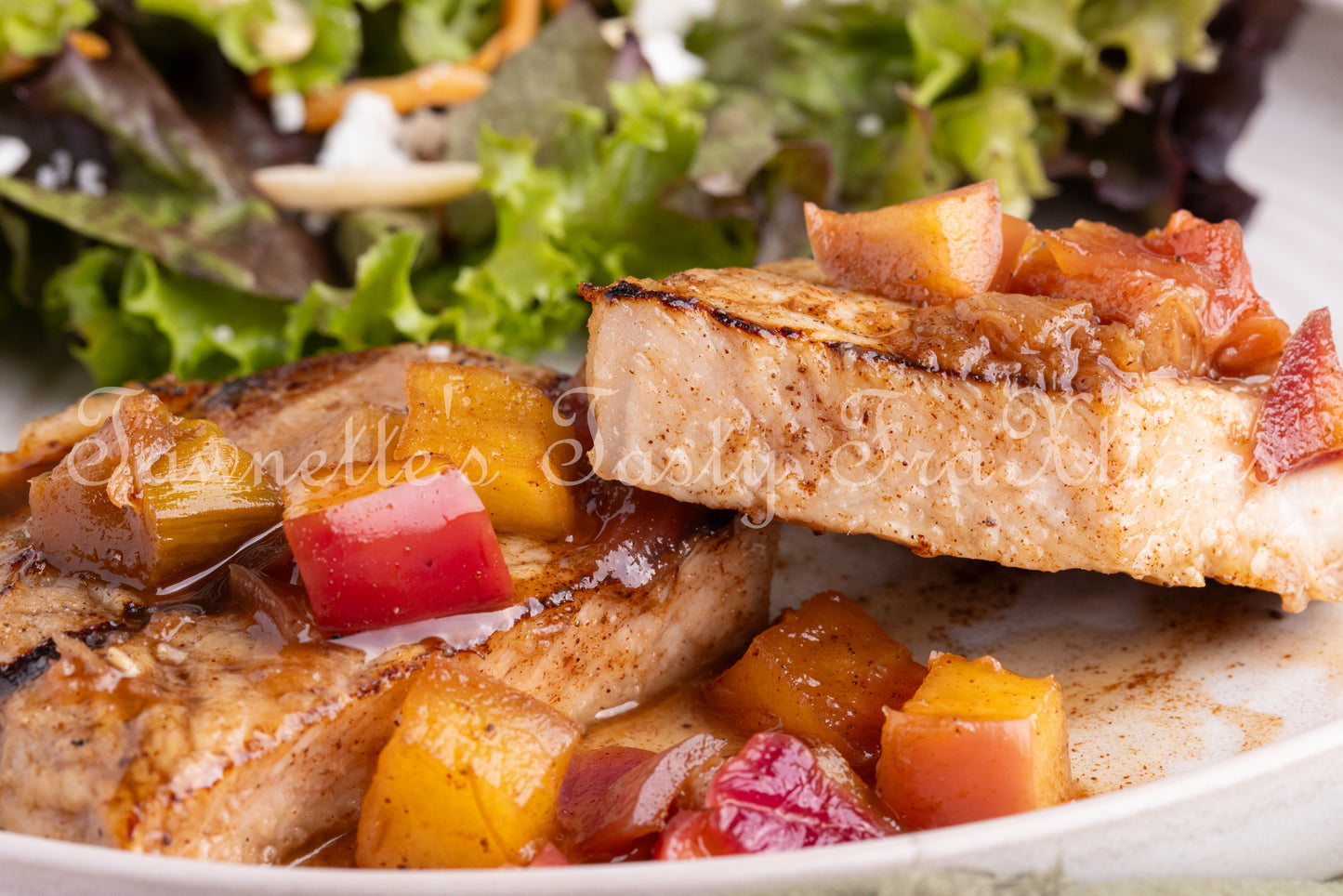 Grilled Pork Chops (with Rhubarb & Apple Chutney)