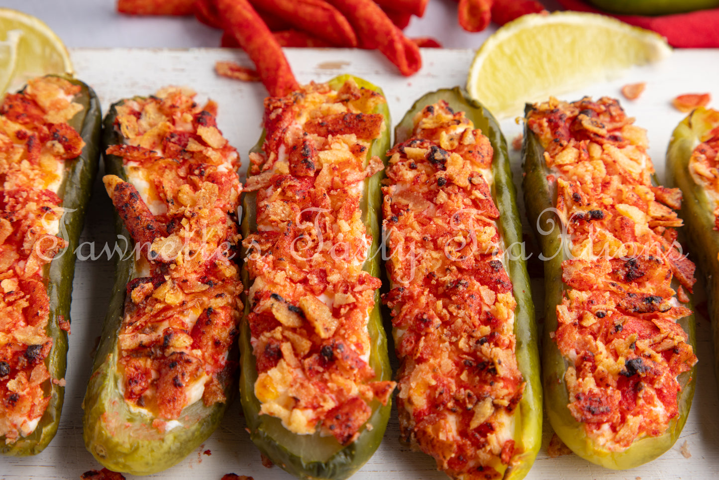 *Takis Crusted Stuffed Air Fried Pickles