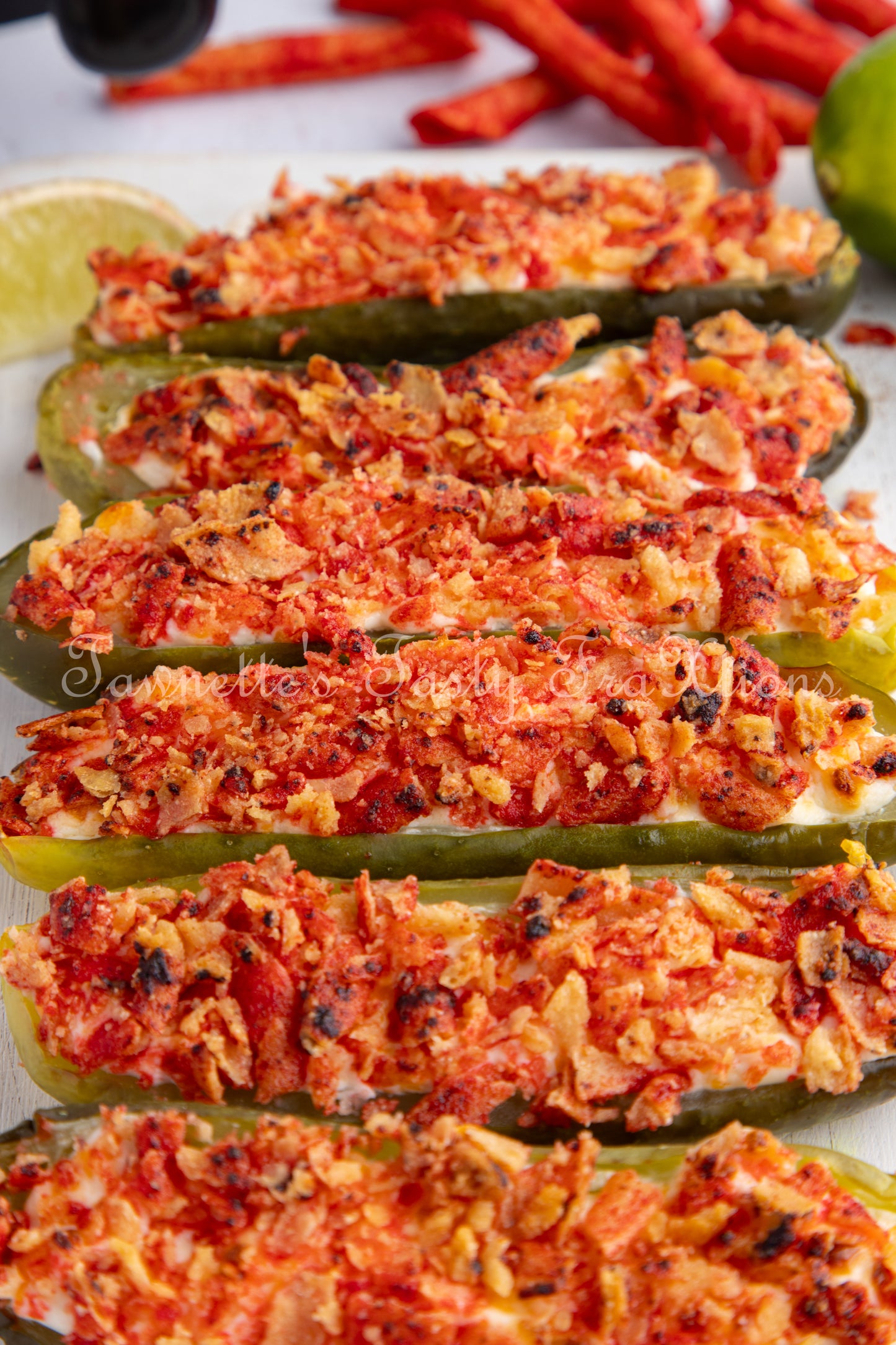 *Takis Crusted Stuffed Air Fried Pickles