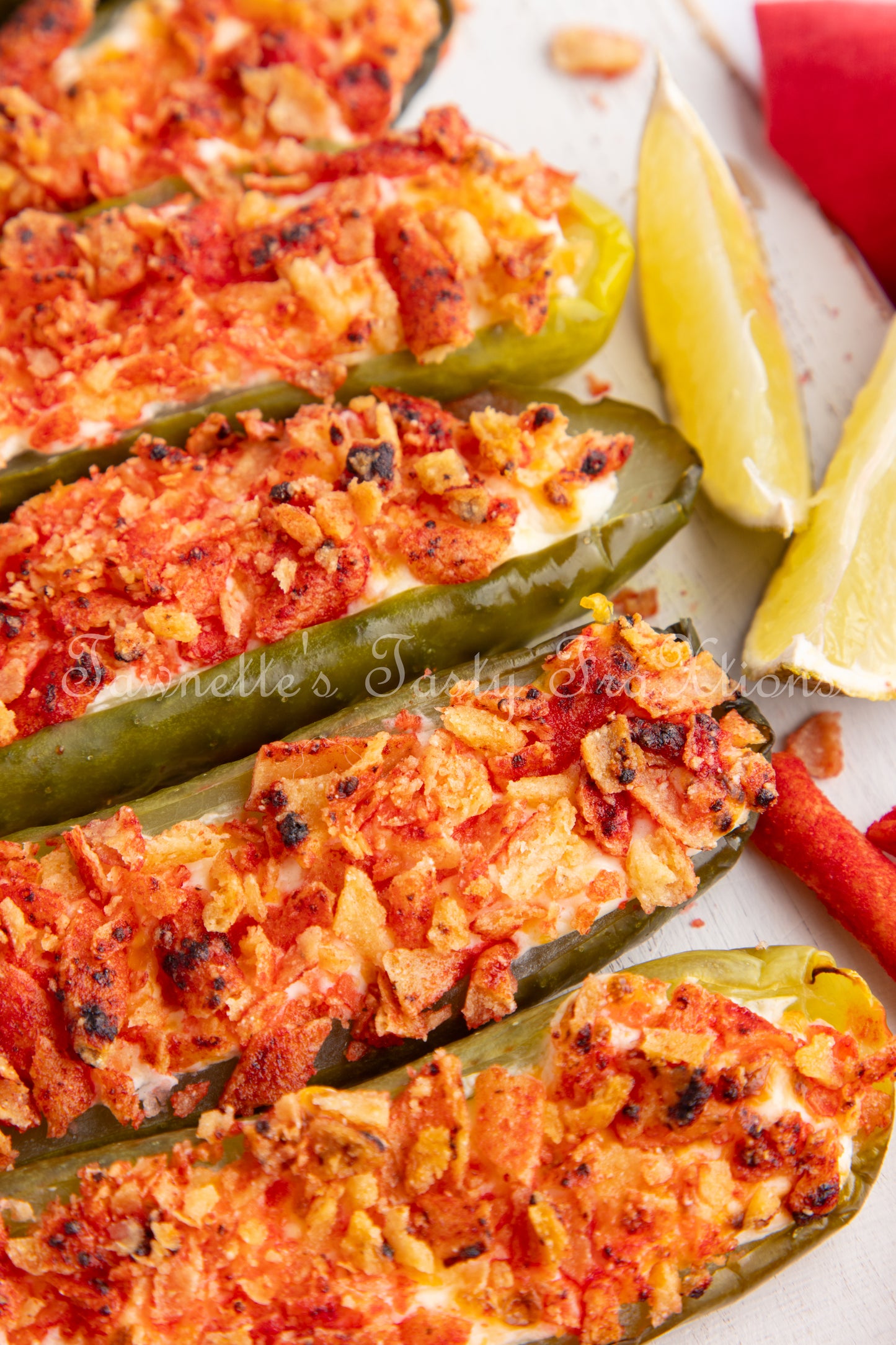 *Takis Crusted Stuffed Air Fried Pickles