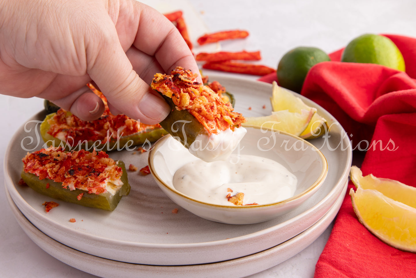 *Takis Crusted Stuffed Air Fried Pickles