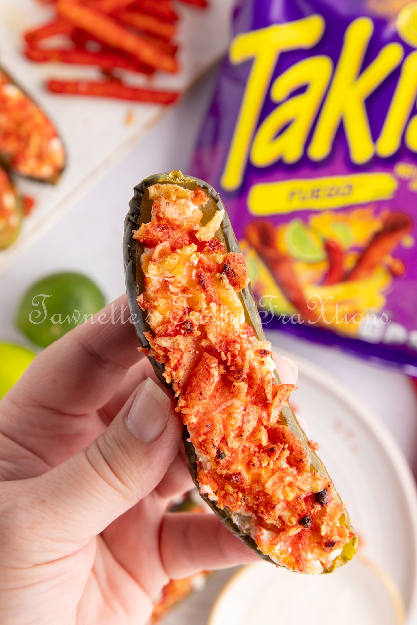 *Takis Crusted Stuffed Air Fried Pickles