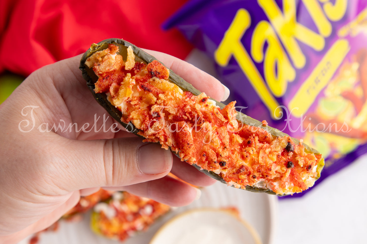 *Takis Crusted Stuffed Air Fried Pickles