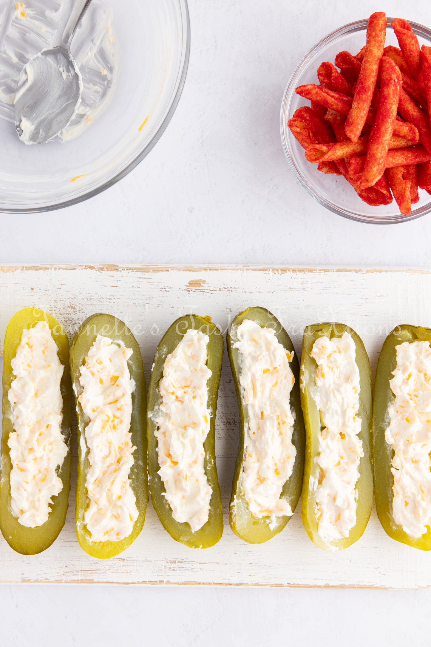*Takis Crusted Stuffed Air Fried Pickles