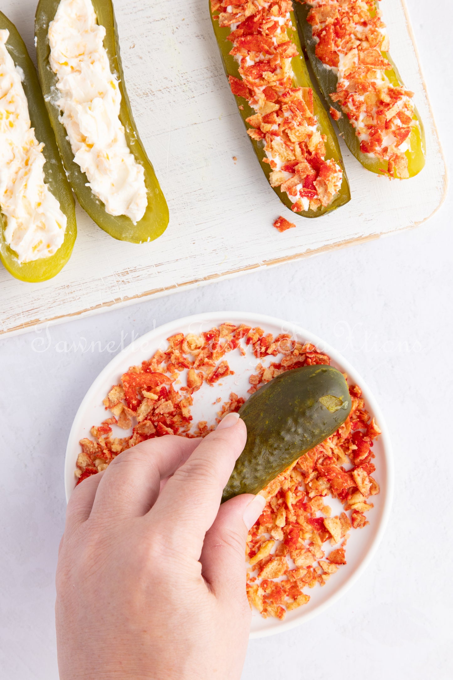 *Takis Crusted Stuffed Air Fried Pickles