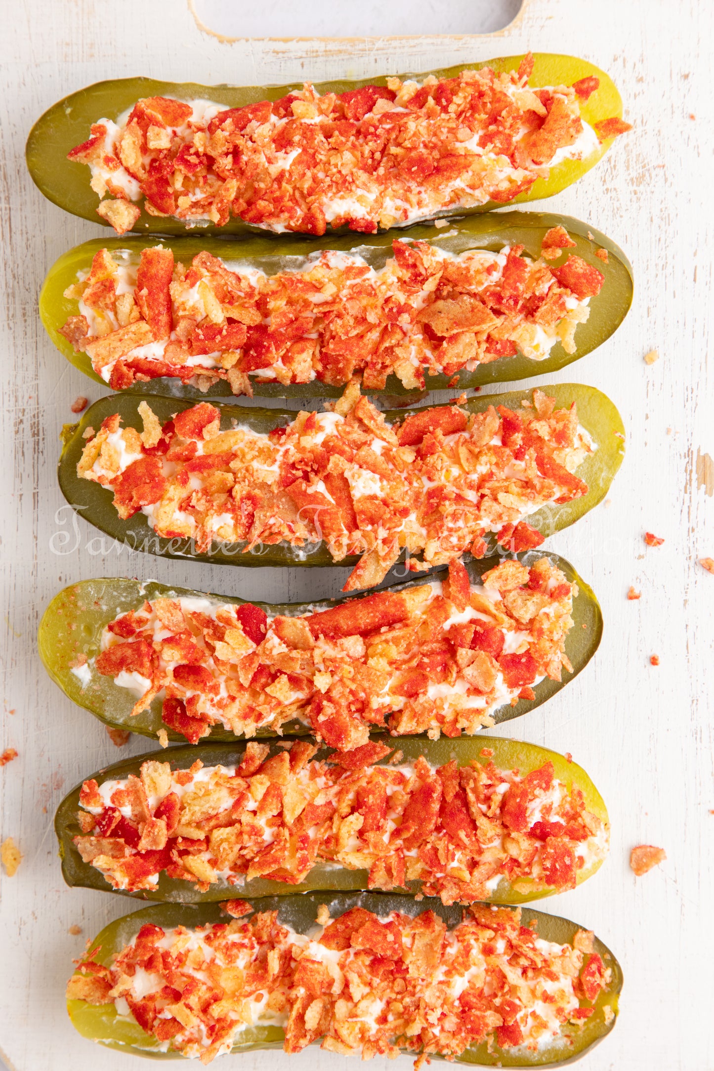 *Takis Crusted Stuffed Air Fried Pickles