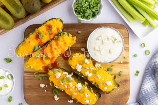 *Buffalo Chicken Stuffed Air Fried Pickles