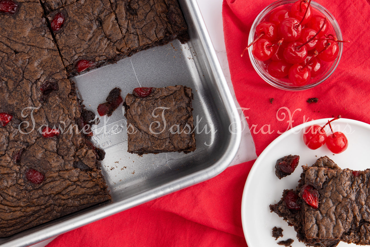 Easy Double Cherry Chocolate Brownies - Semi Exclusive (Set 1)