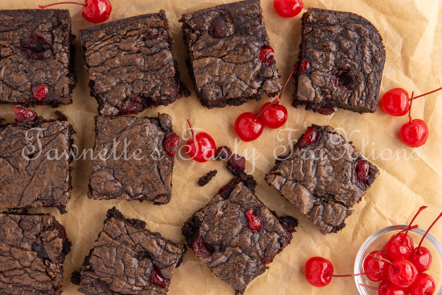 Easy Double Cherry Chocolate Brownies - Semi Exclusive (Set 1)