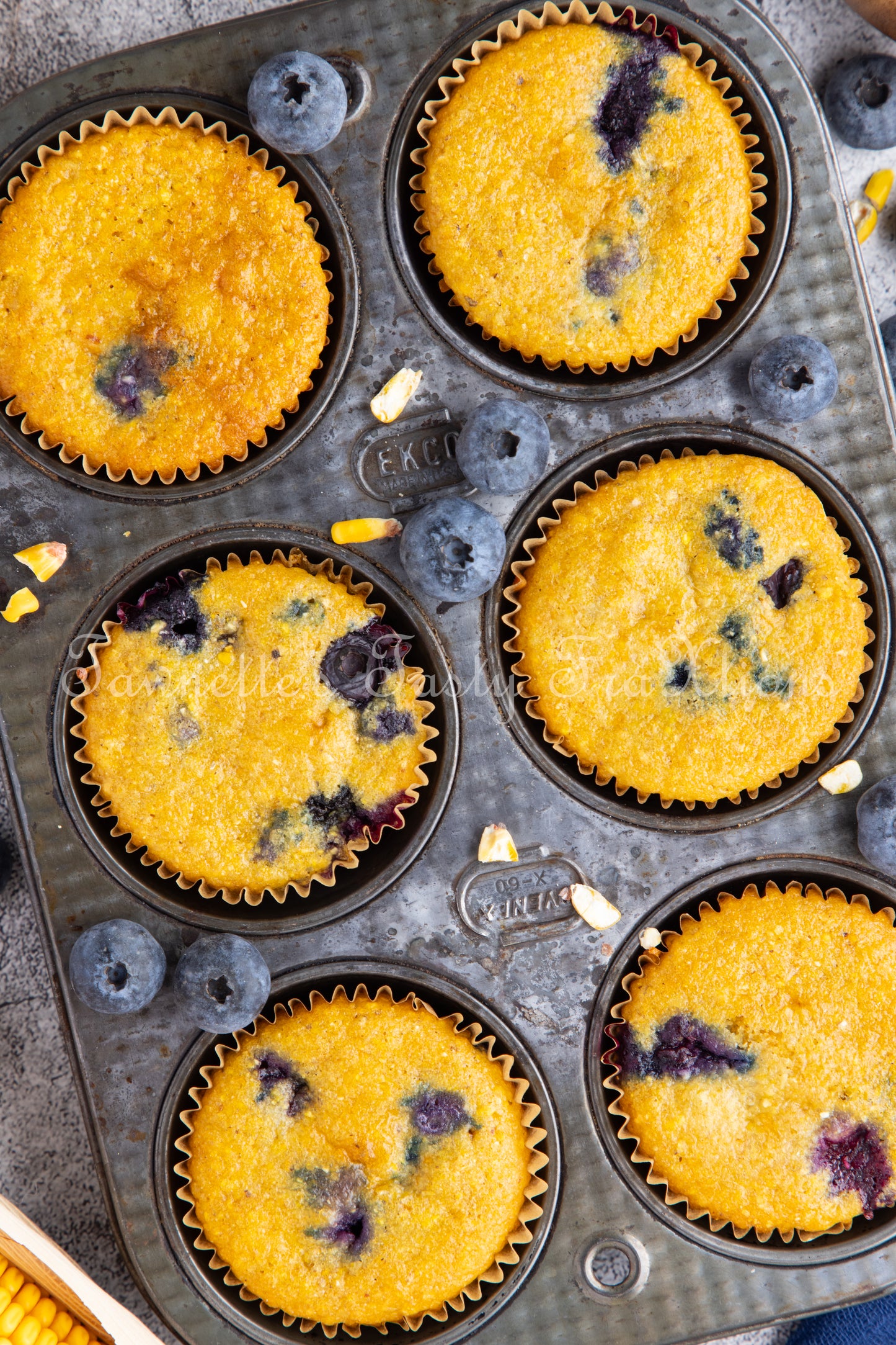 *Gluten Free Blueberry Cornbread Muffins