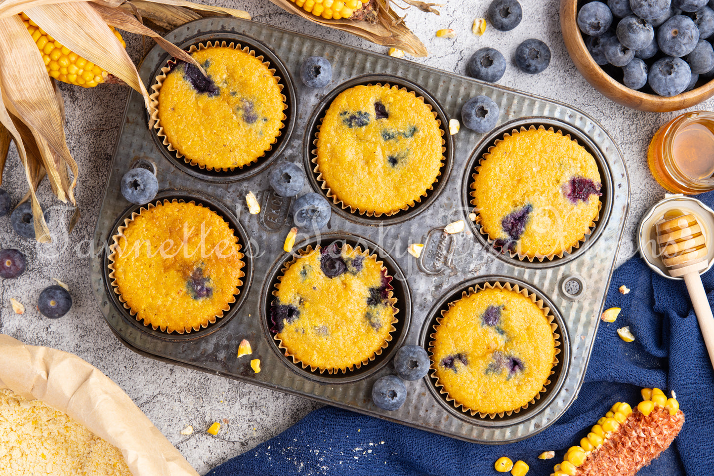 *Gluten Free Blueberry Cornbread Muffins