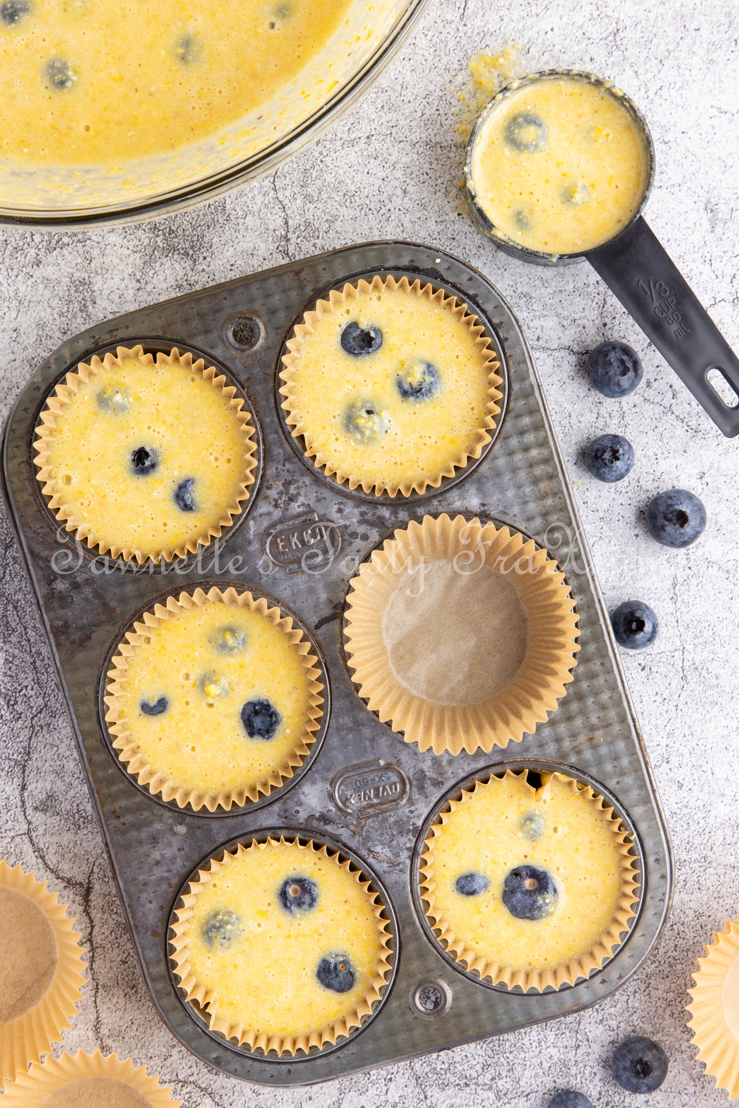 *Gluten Free Blueberry Cornbread Muffins