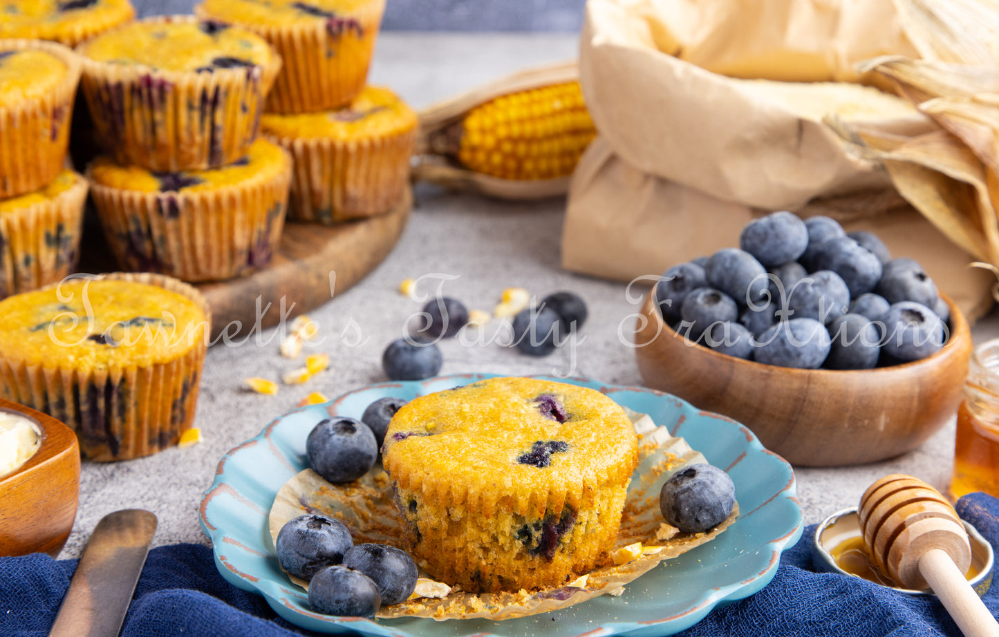 *Gluten Free Blueberry Cornbread Muffins