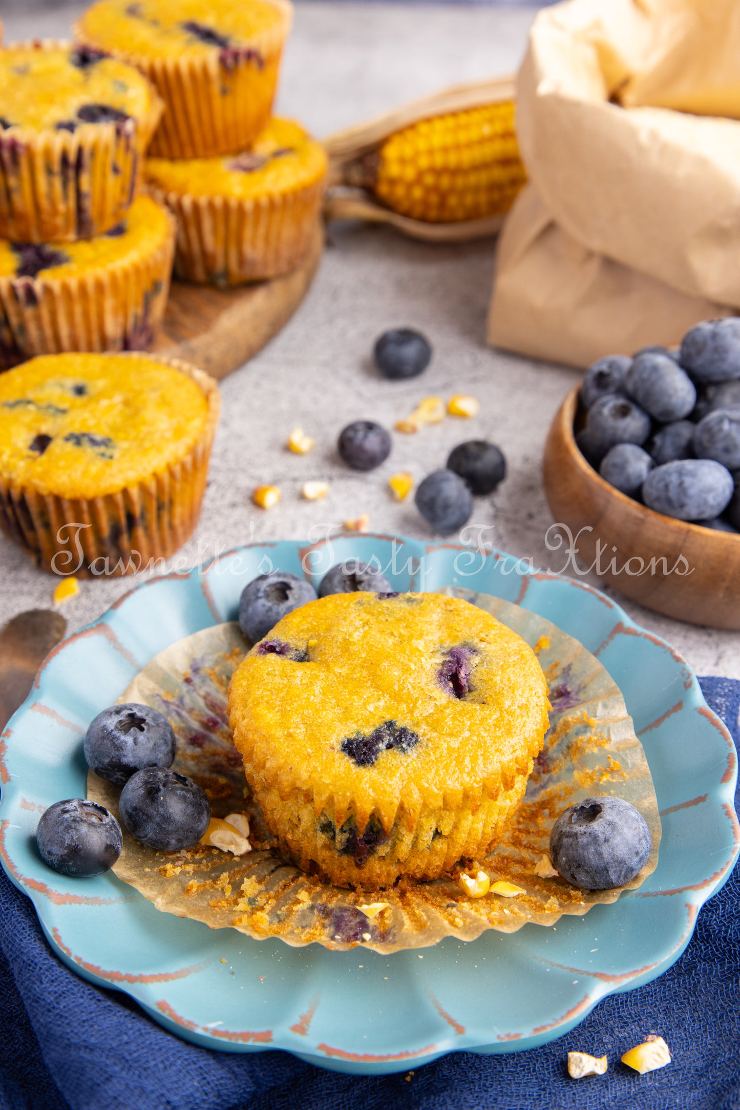 *Gluten Free Blueberry Cornbread Muffins