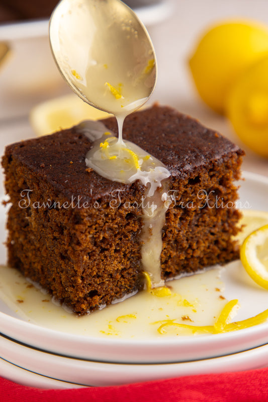 Gingerbread Cake with Lemon Glaze