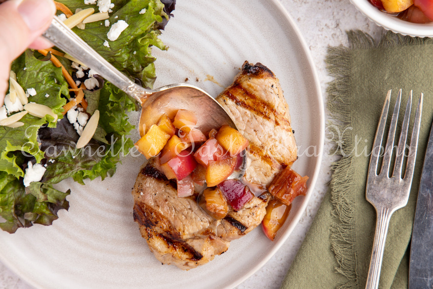 Grilled Pork Chops (with Rhubarb & Apple Chutney)