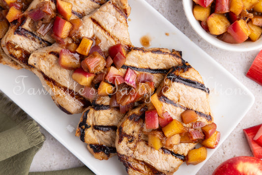Grilled Pork Chops (with Rhubarb & Apple Chutney)
